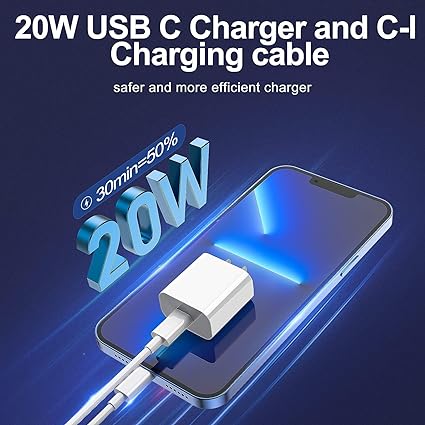 FEEL2NICE iPhone Charger Fast Charging 2 Pack Type C Wall Charger Block with 2 Pack [6FT&10FT] Long USB C to Lightning Cable for iPhone 14/13/12/12 Pro Max/11/Xs Max/XR/X,AirPods Pro