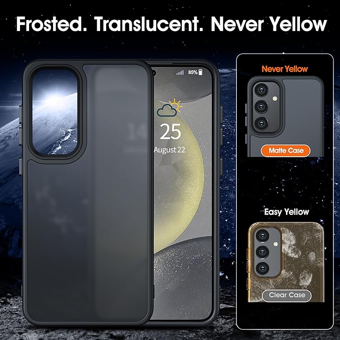 Oneagle for Samsung Galaxy S24+ Plus Case, Galaxy S24+ Plus Case with Translucent Hard Back&Soft Edge,[15FT Military Grade Drop Tested][4 Corner Airbag][Silky Touch] Galaxy S24 Plus Phone Case