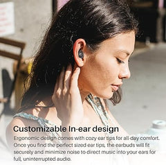 TOZO A1 Mini-Ohrhörer, kabellos, Bluetooth 5.3, leichte In-Ear-Kopfhörer, integriertes Mikrofon, IPX5 wasserdicht, immersiver Premium-Sound, Fernverbindungs-Headset mit Ladeetui, Schwarz 