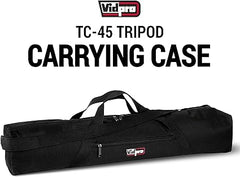 Vidpro TC-45 Stativ-Tragetasche – robuste Nylontasche mit Schultergurten und Griffen – kompakte Tasche mit durchgehendem Reißverschluss und Außentasche, passend für Stative mit Kopfgrößen bis zu 45 Zoll