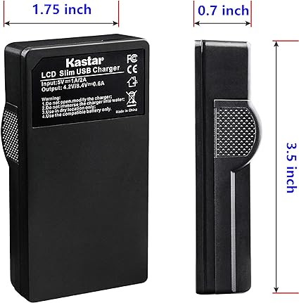 Kastar Akku (X2) und LCD Slim USB Ladegerät für Sony NP-BG1 NPBG1 NP-FG1 NPFG1 und Cyber-Shot DSC-W120 W150 W220 DSC-H3 H7 H9 H10 H20 H50 H55 H70 DSC-HX5V DSC-HX7V DSC-HX9V DSC- HX10V DSC-HX30V
