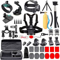 Black pro 60 in 1 Camera Accessories Kit Compatible with GoPro Hero 12 11 10 9 8 7, GoPro Max, GoPro Fusion, DJI Osmo Action, AKASO, APEMAN, Campark, SJCAM
