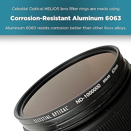 77mm Helios by Celestial Optical - ND1000000, 20-Stop Solar Filter for DSLR Cameras - Schott B270 Optical Glass - 16-Layer Nano Coating - Anti-Reflective & Waterproof for Solar & Eclipse Photography