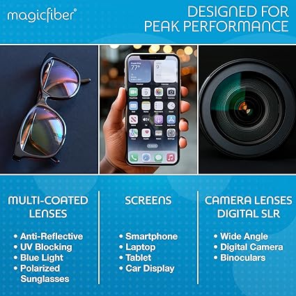 MagicFiber Mikrofaser-Reinigungstuch, 6er-Pack – Premium-Tuch für Brillen, Linsen, Bildschirme und mehr 