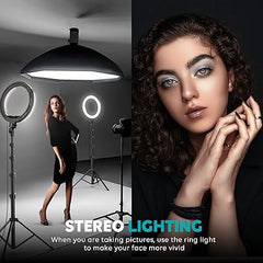 Weilisi 10" Selfie Ring Light with Tripod Stand, 72'' Tall & Phone Holder, 38 Color Modes, Stepless Dimmable/Speed LED Ring Light for iPhone & Android,YouTube, Makeup,TIK Tok