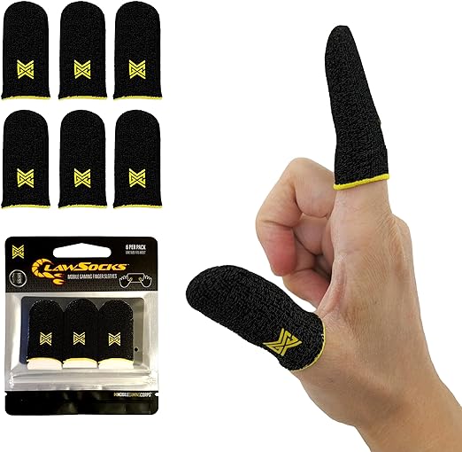 MGC ClawSocks Fingerhüllen für Gaming, Gamer-Daumenhüllen, mobiler Gaming-Stabilisator, Kompressionsstützhülle, PUBG-Fingerhandschuhe für Gaming-Handschuhe COD Handy-Spiel-Fingerhüllen Wrap, 6er-Pack 